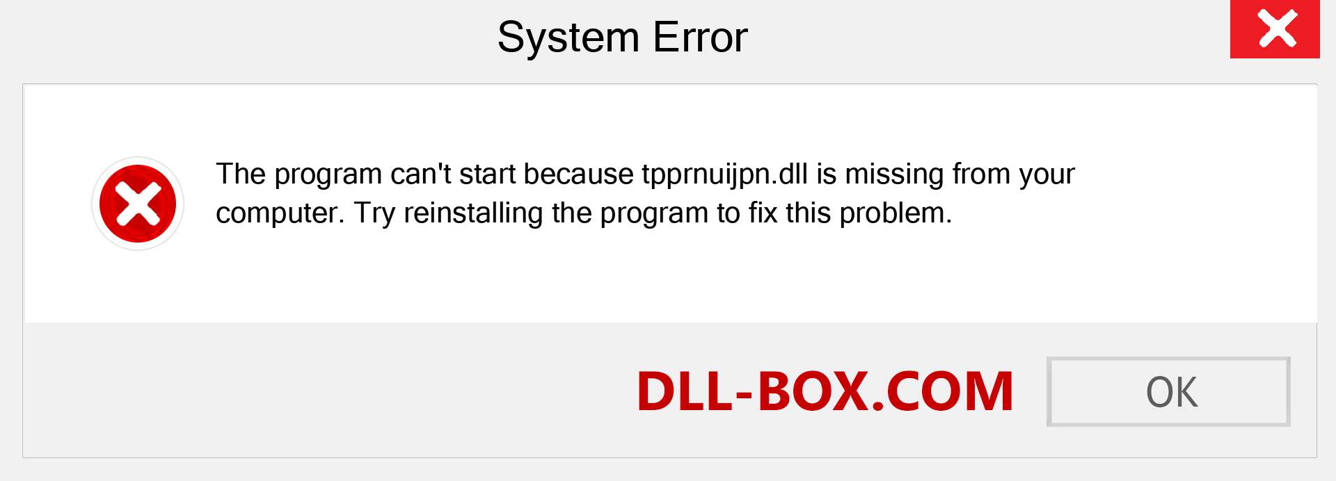  tpprnuijpn.dll file is missing?. Download for Windows 7, 8, 10 - Fix  tpprnuijpn dll Missing Error on Windows, photos, images